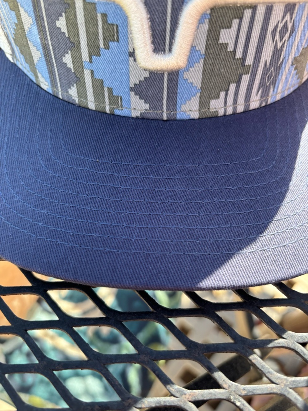 Kimes Ranch Two-Tone Trucker Cap in Navy and Cream - Picture 5 of 7